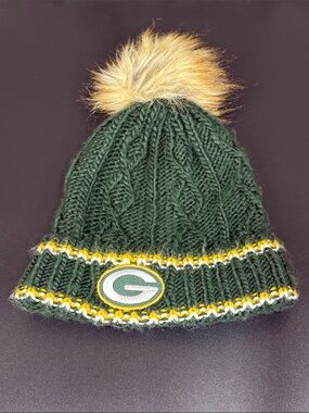 NFL Green Bay Packers Knit Pom Beanie with Yellow Trim